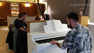 I'm Blue - Eiffel 65 (Da Ba Dee) Piano Performance in A Restaurant