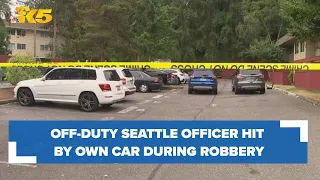 Off-duty Seattle officer struck by his own stolen car while interrupting vehicle thieves