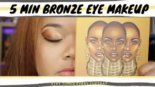 5 MINUTE TUESDAY: GOLD & BRONZE EYE MAKEUP TUTORIAL | THE WARRIOR BY JUVIA’S PALETTE