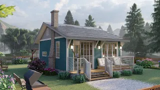 ( 480 sqft ) Small House Design 6 x 7 m ( 20 x 24 Ft ) 2 bedrooms Cute Home