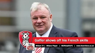 Rotherham United manager Steve Evans shows off his French skills