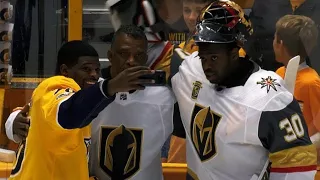 P.K. and Malcolm Subban all smiles prior to 1st game against each other