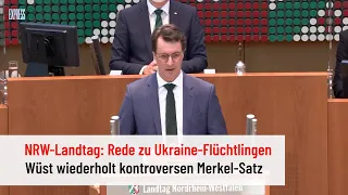 NRW-Landtag: Rede zu Ukraine-Flüchtlingen - Wüst wiederholt kontroversen Merkel-Satz