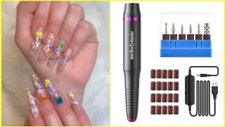 MelodySusie Portable Silvia Nail Drill Review + Mini BP Haul | Encapsulated Glitter Glass Foil Nails