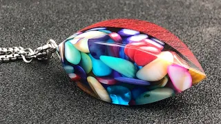 Resin art Amazing Colour gemstone Pendant jewelry / epoxy resin art jewelry pendant S69