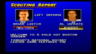 NHL 95 (Super Nintendo) Boston Bruins vs New York Rangers