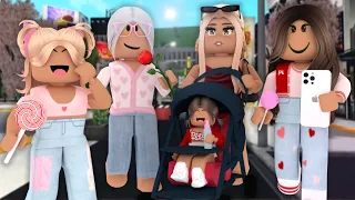 Family Of Girls Have A GALENTINES VACATION! *JAPANESE CITY & MANSION* VOICE Roblox Bloxburg Roleplay