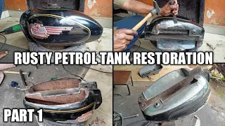 Old Rusty Petrol Tank Restoration || Part 1|| Old Bullet Petrol Tank || VR Motorcycles
