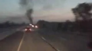 car engulfed in flames on the pa turnpike.