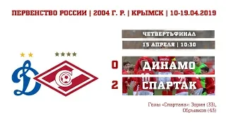 Обзор матча "Динамо" - "Спартак" (2004 г. р.) 0:2