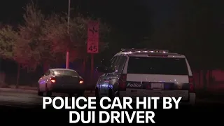 Phoenix police car struck by suspected DUI driver