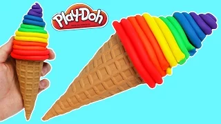 How to Make PLAY DOH Rainbow Swirl Ice Cream Cone!