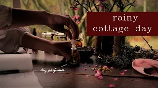 A rainy morning at the cottage - DIY essential oil perfumes (a slow living vlog)