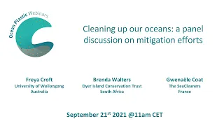 [Panel] Cleaning up our oceans: a panel discussion on mitigation efforts