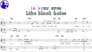 Pink Floyd-Shine on you crazy diamond karaoke sheet music,MR for players,chord,chorus(Ye karaoke)