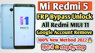 Xiaomi Redmi 5 Frp Bypass MIUI 11 Without PC | Mi 5 Google Account Bypass New Method 2022 | MDI1 Frp