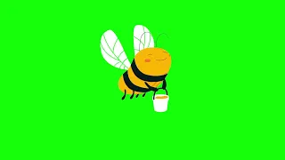 Cute Honey Bee Animated Green Screen NO Copyrights