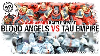 *NEW UPDATES* Blood Angels vs Tau Empire - Warhammer 40,000 (Battle Report)