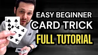 Easy BEGINNER Card Trick (Tutorial) NO DIFFICULT MOVES and Super Visual Magic