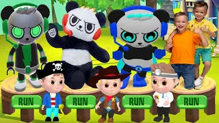 Tag with Ryan All Combo Panda Skins and Costumes Unlocked vs Vlad and Niki Run - All Characters