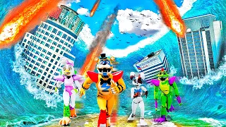 ANIMATRONICS PODEM FUGIR DO MEGA TSUNAMI NA CIDADE? | GTA V Five Nights at Freddy's