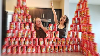 100 CUPS OF COFFEE ROLL UP THE RIM EXPERIMENT!!!