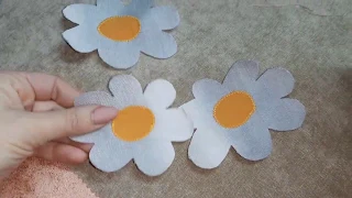 аппликация из джинсы, цветы из джинсы,How to make denim flowers easy tutorial| Denim flower DIY