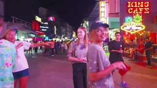 Pattaya walking street A good Evening Pattaya Thailand - Copy right free video for Youtubers