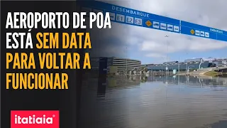 PISTA DO AEROPORTO DE ALEGRE AINDA ESTÁ ALAGADA E PASSA POR UMA VISTORIA TÉCNICA