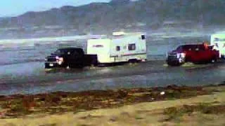 crossing pismo beach creek with trailers