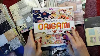 ASMR | Decorative Craft & Origami Papers Show & Tell - Snack Bar Eating & Coffee - Paper Sounds