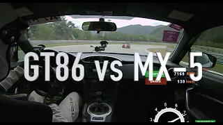 Toyota GT86 vs Mazda MX-5 (Track Battle)