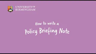 How to write a policy briefing note