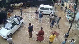 Dangerous Cow Qurbani 21-07-2021 | CCTV VIEWS | CCTV footage | Karachi Cow