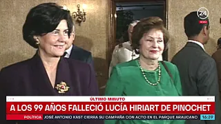 Muere Lucía Hiriart, viuda de Augusto Pinochet