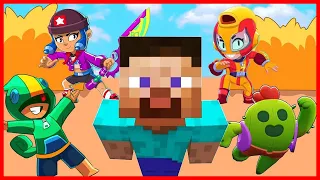 BRAWL STARS ANIMATION - MINECRAFT ANIMATION | STEVE X LEON X MAX X SPIKE X BIBI