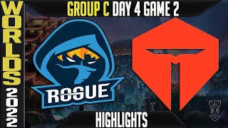 RGE vs TES Highlights | WORLDS 2022 Day 4 Group C Game 2 | Rogue vs TOP Esports