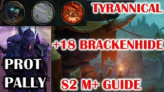 WOW DRAGONFLIGHT TYRANNICAL +18 BRACKENHIDE HOLLOW (BH) SEASON 2 MYTHIC PLUS GUIDE PALADIN TANK POV