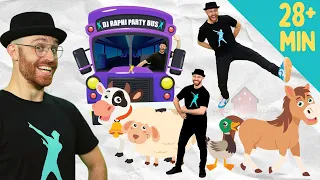 Colors, Head Shoulders, Bus + more! 🎨💃🚌 🎺 | Dance Along Compilation | DJ Raphi! Songs for Kids