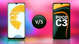 Realme C21 vs Poco C3 Full Comparison Video | Processor | Camera | Battery | Display.