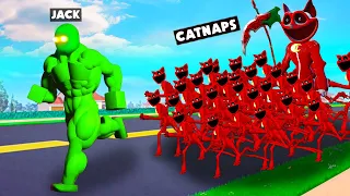 Npc BodybuilderJack vs Catnap Army In Overgrowth