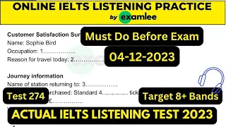 IELTS Listening Practice Test + Answers [ 04-12-2023 ] / Actual IELTS Test #examlee #ieltslistening