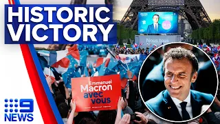 Macron wins second term as French president over Le Pen | 9 News Australia