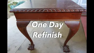 One Day Queen Anne Coffee Table Restoration and Refinish
