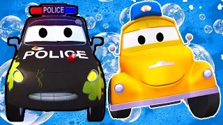 Tom the Tow Truck's Car Wash and Matt the Police Car | Truck cartoons for kids