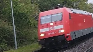 2 Güterzüge mit Makro aus Baunatal - Rengershausen #Züge #trainspotting #hessen