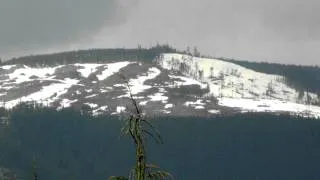 Bigfoot sighting area 2011, Snow  on mountains Cowichan Valley,