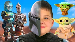 CALEB TURNS INTO MANDALORIAN and SAVES BABY YODA! PRETEND PLAY STAR WARS! GROGU SCAVENGER HUNT!