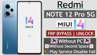 Redmi Note 12 Pro 5g Miui 14 FRP Bypass/Unlock Without PC - Android Setup Not Open Solution 2023