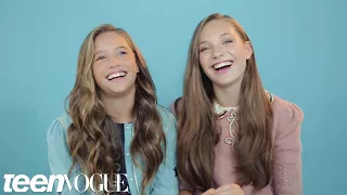 Maddie and Mackenzie Ziegler Share the Sweetest Sister Moment You've Ever Seen | Teen Vogue